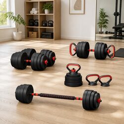 High-Quality 40kg Adjustable Dumbbell Barbell Weight Set