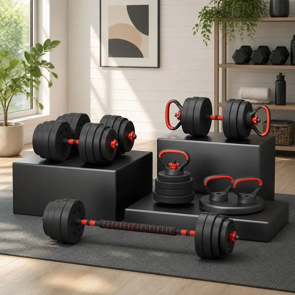 40kg Adjustable Dumbbell Barbell Weight Set