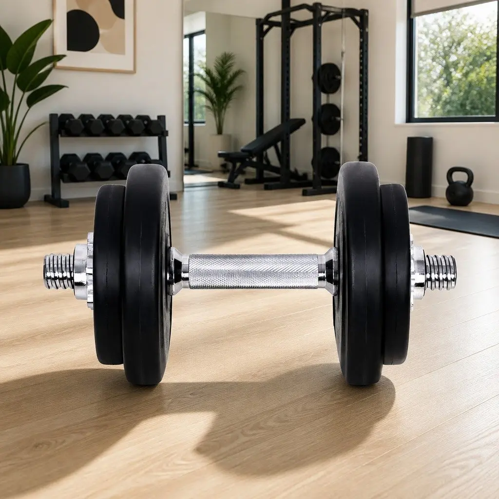 Dumbbell Set Adjustable 20kg Steel Black and Silver