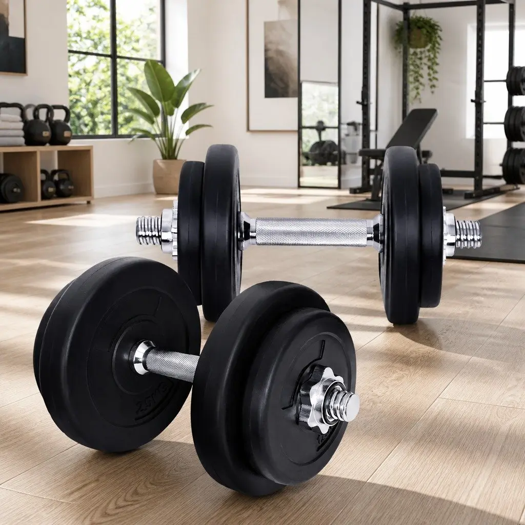 Dumbbell Set Adjustable 20kg Steel Black and Silver