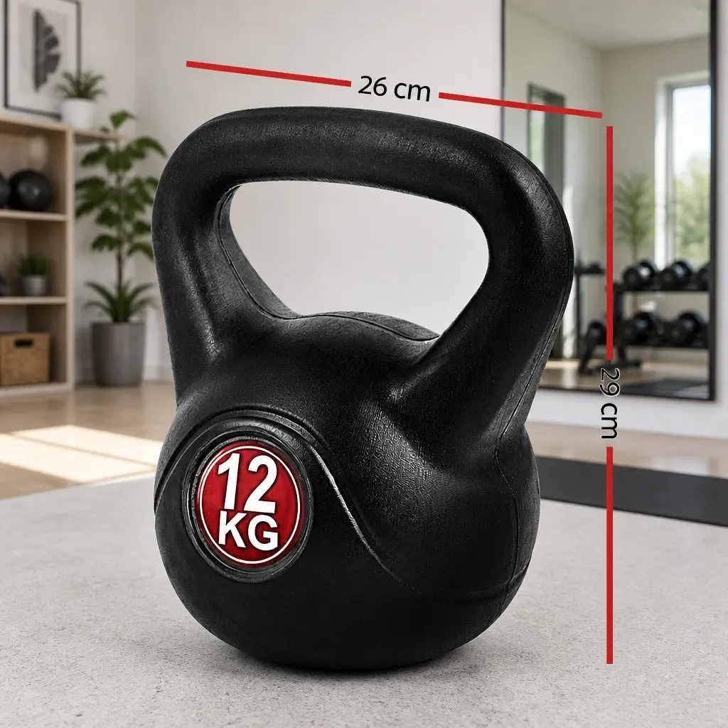 Kettlebell PE Concrete 12kg Black