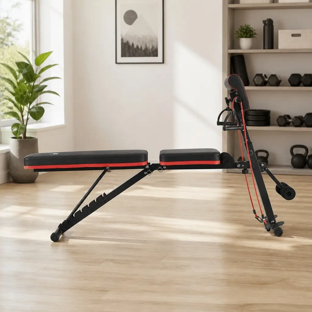 Adjustable Weight Bench Heavy-duty Steel 128 x 41 x 29-100 cm Black