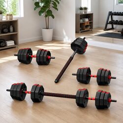 40kg Durable Adjustable Dumbbell Barbell Set for Home Fitness