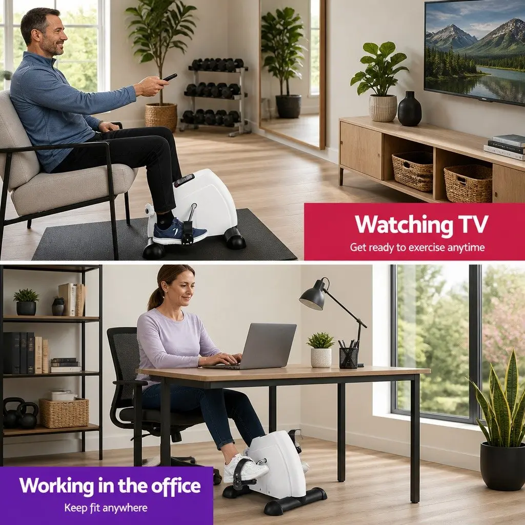 White Pedal Exerciser for Home and Office