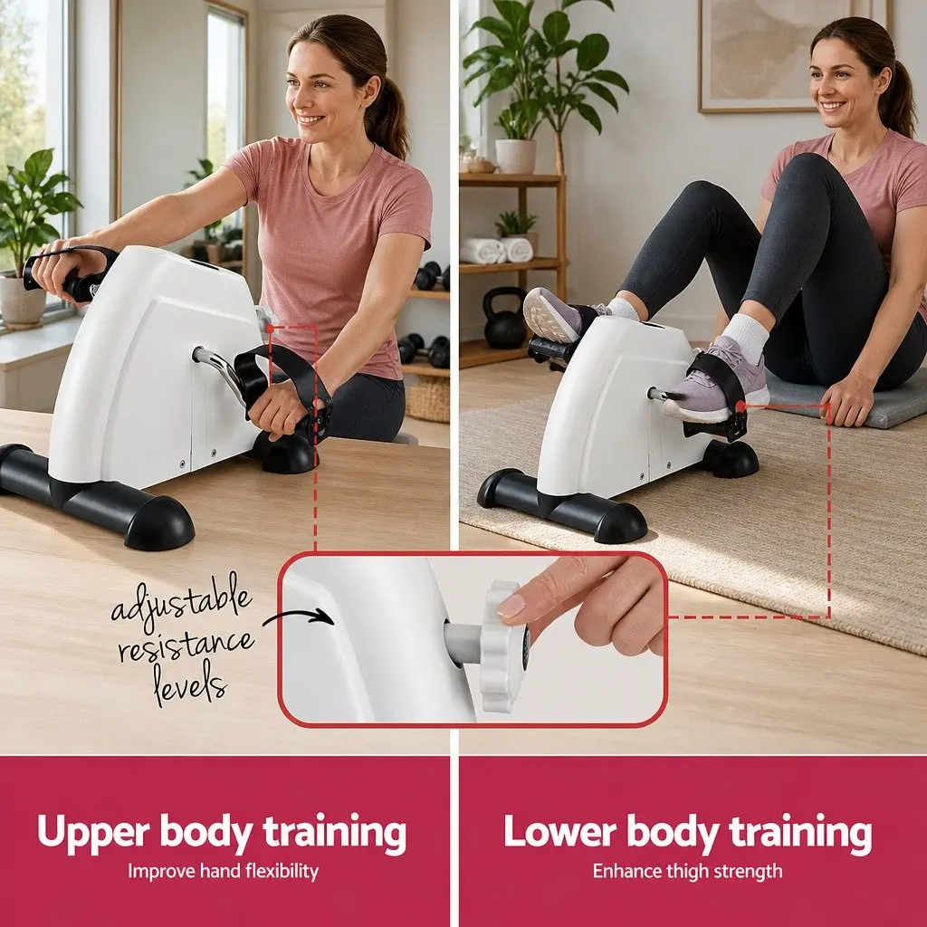 White Pedal Exerciser for Home and Office