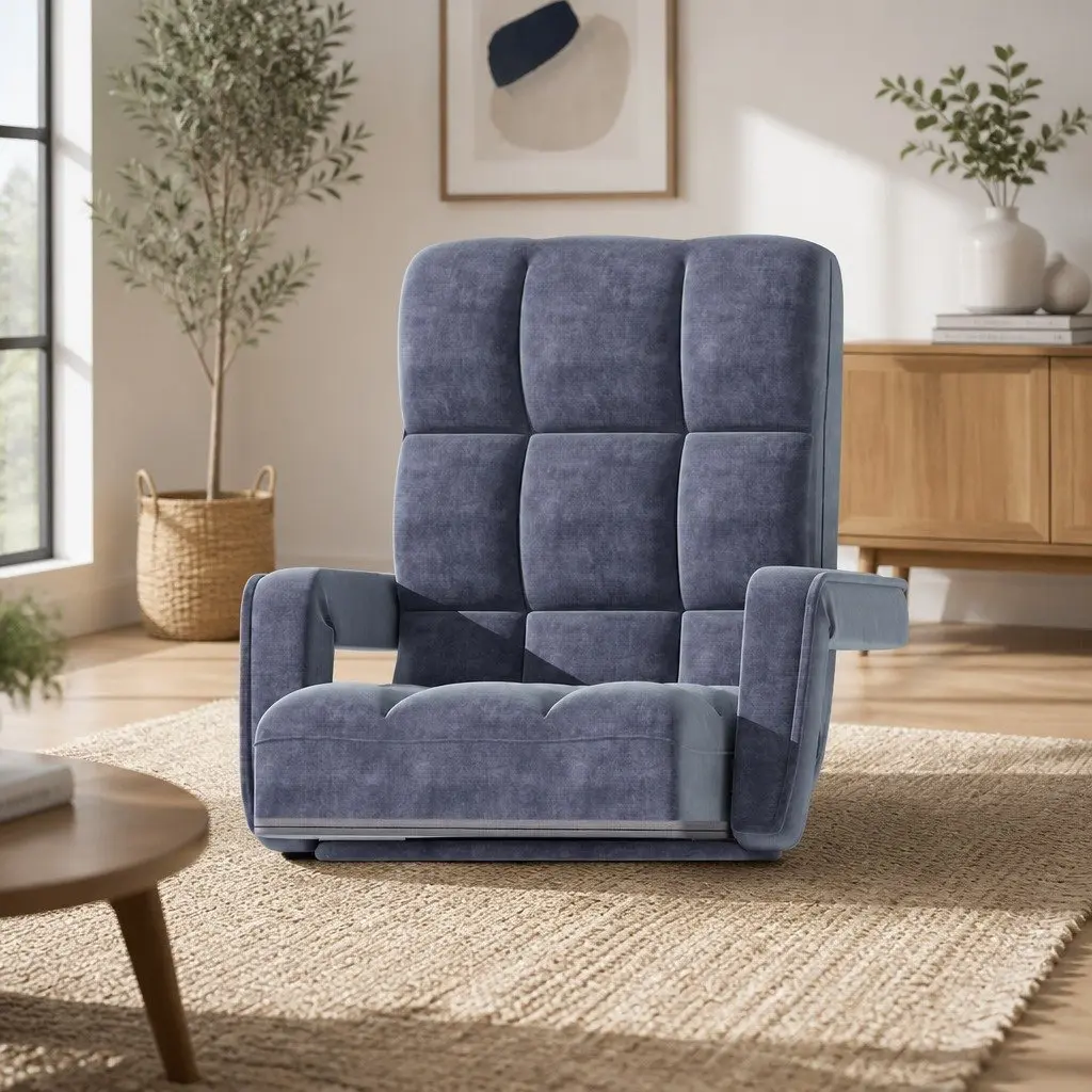 Adjustable Floor Lounge Chair with Charcoal Finish