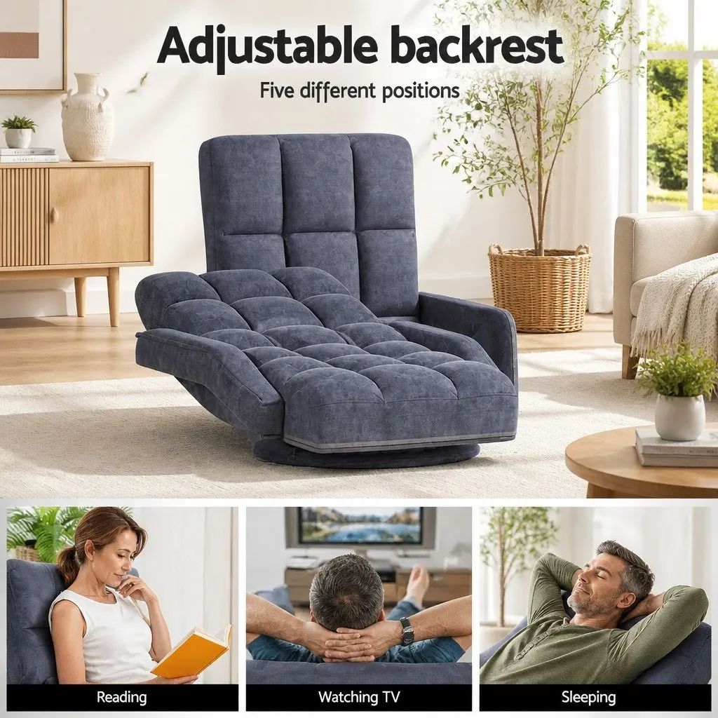 Adjustable Floor Lounge Chair with Charcoal Finish