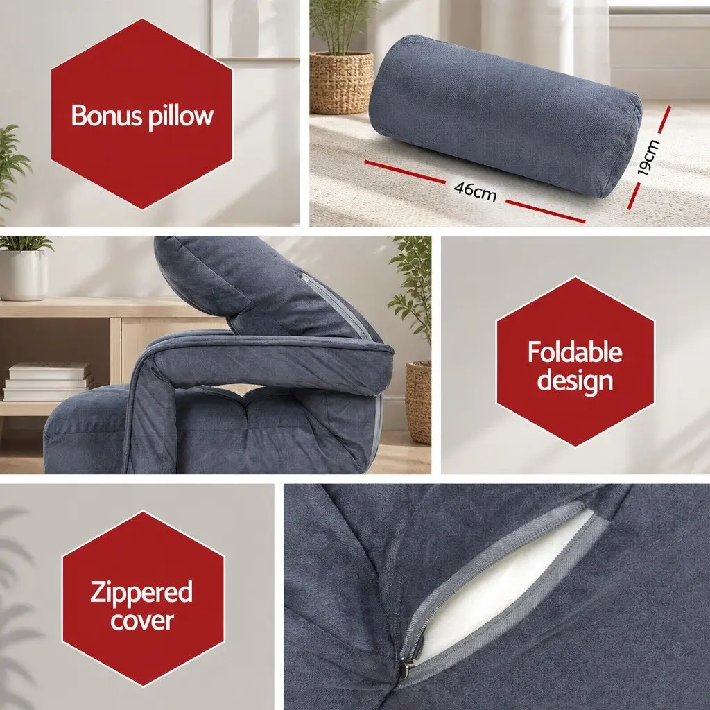 Adjustable Floor Lounge Chair with Charcoal Finish