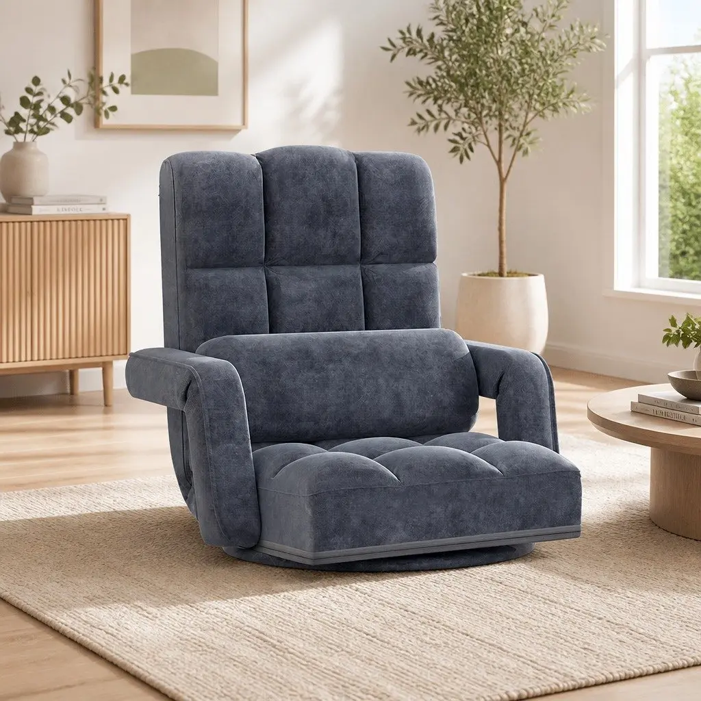 Adjustable Floor Lounge Chair with Charcoal Finish