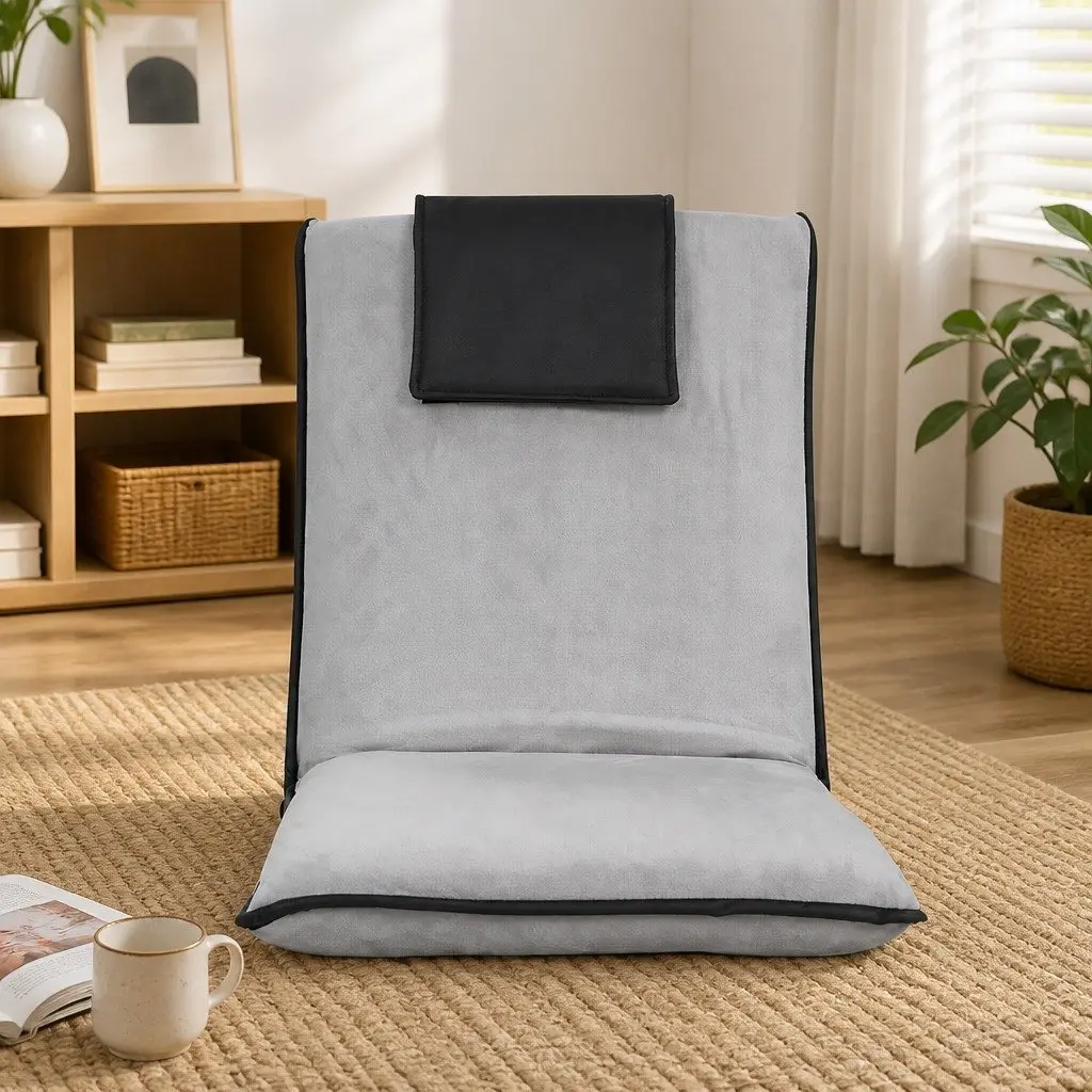 Adjustable Floor Lounge Sofa Bed in Grey