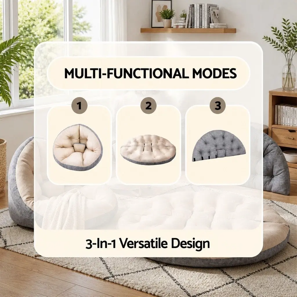 Floor Lounge Sofa Bed with Charging Coffee Table