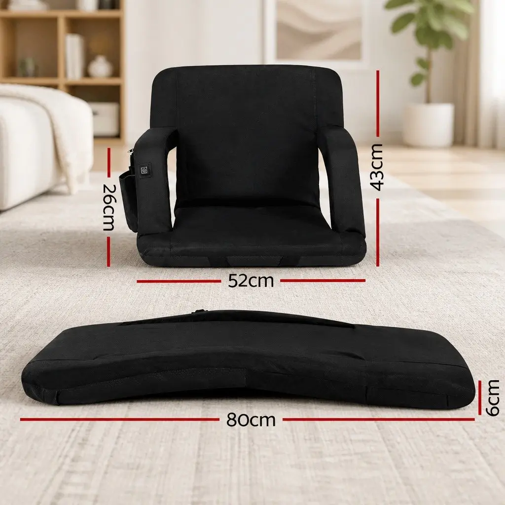 Adjustable Heated Lounger Recliner Sofa Bed with Armrests