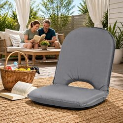 Adjustable Recliner Lounge Chair - Grey Foldable Sofa