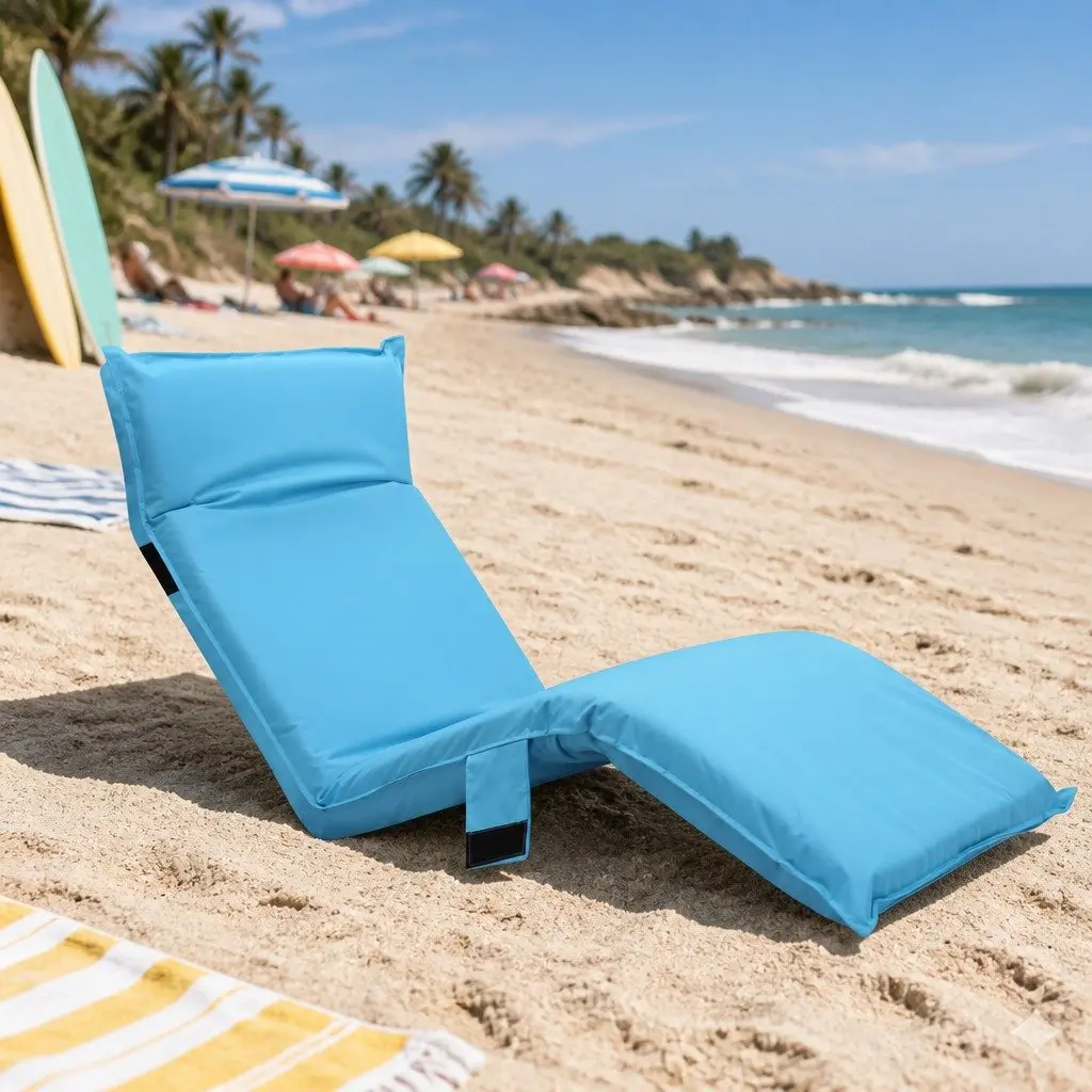 Blue Adjustable Lounge Sofa Bed for Indoor Outdoor Use