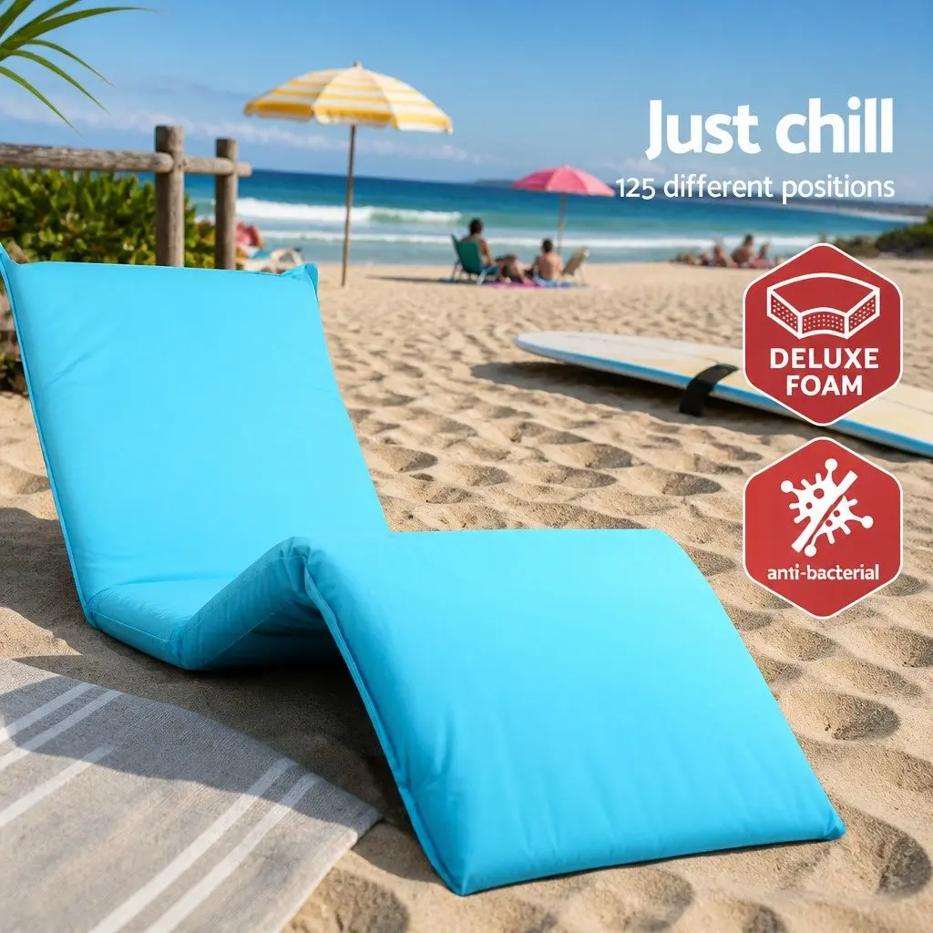 Blue Adjustable Lounge Sofa Bed for Indoor Outdoor Use
