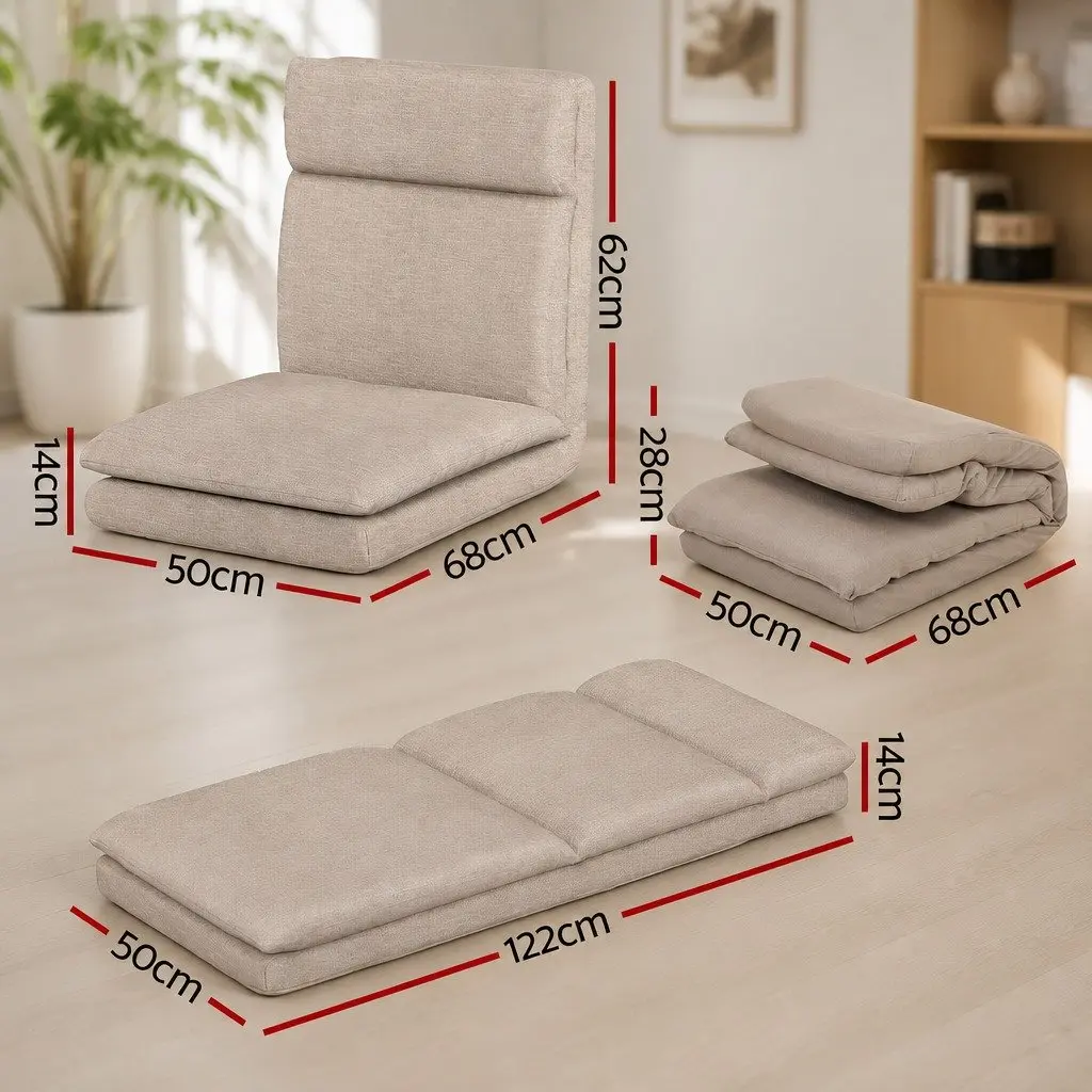 Floor Chair Sofa Recliner Lounger Foldable Portable Arm Chair 5 Positions