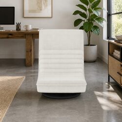 High-Quality Swivel Recliner Sofa Chair in White Linen