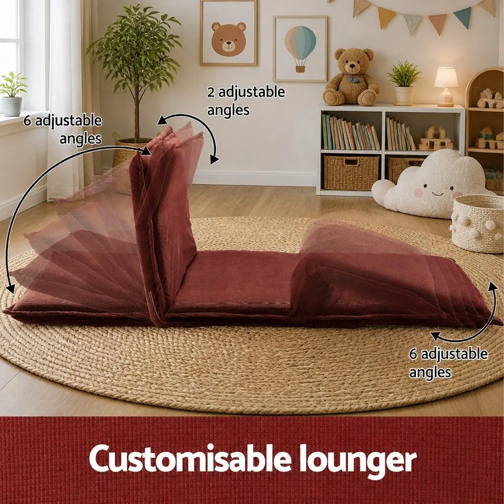 Orange Adjustable Recliner Sofa Bed for Two