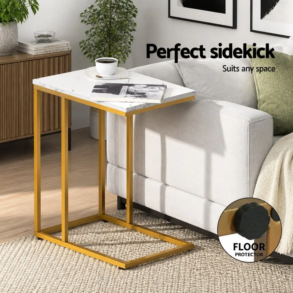 Floor Lounge Sofa Bed Chair Corduroy Green Adjustable Backrest Side Table Marble Effect C Shape