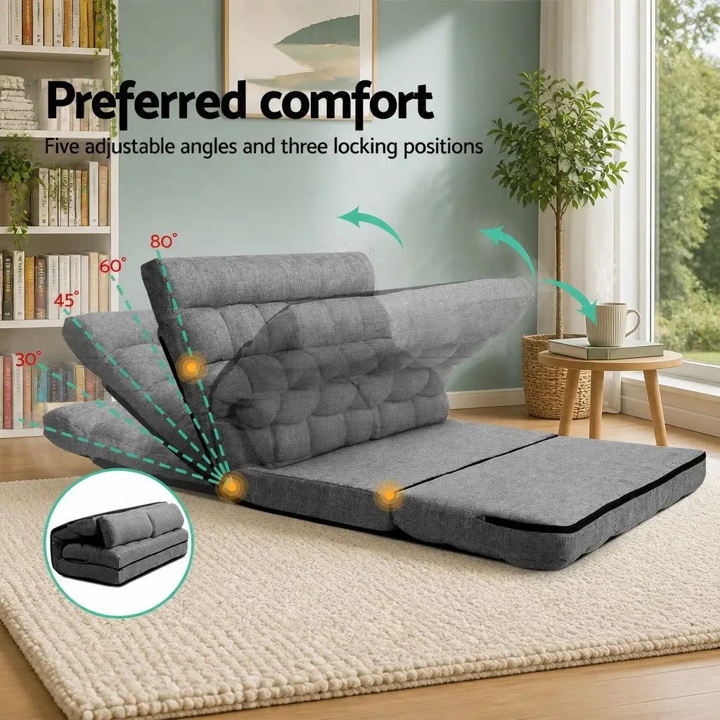 Adjustable Recliner Sofa Bed for Relaxation, Grey
