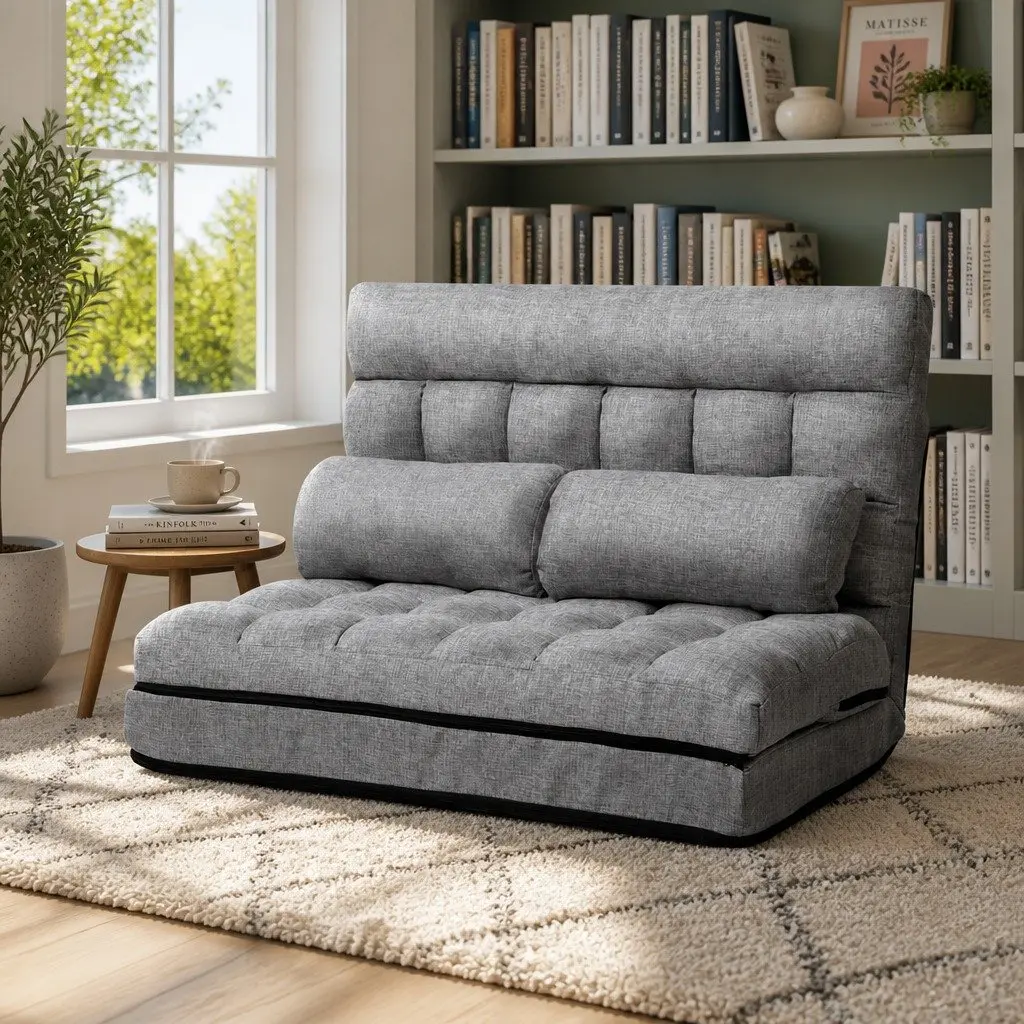 Adjustable Recliner Sofa Bed for Relaxation, Grey