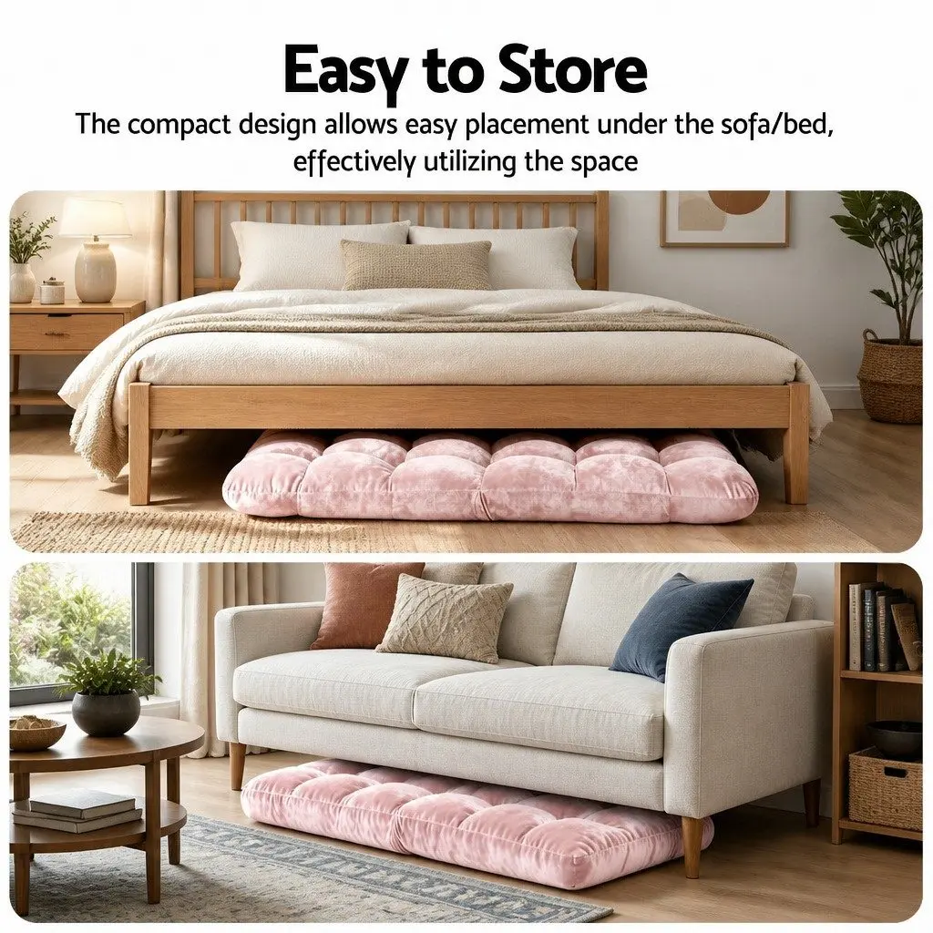 Adjustable Pink Floor Lounge Sofa Chair with 14 Positions