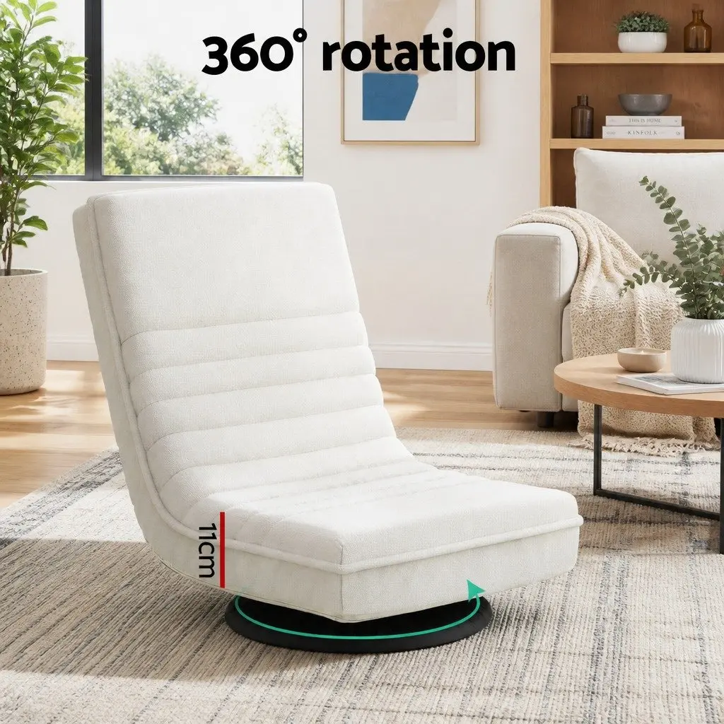 Swivel Floor Lounge Chair with Side Table Set