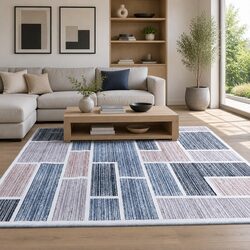 Multicoloured Soft Pile Area Rug 120x170cm for Home