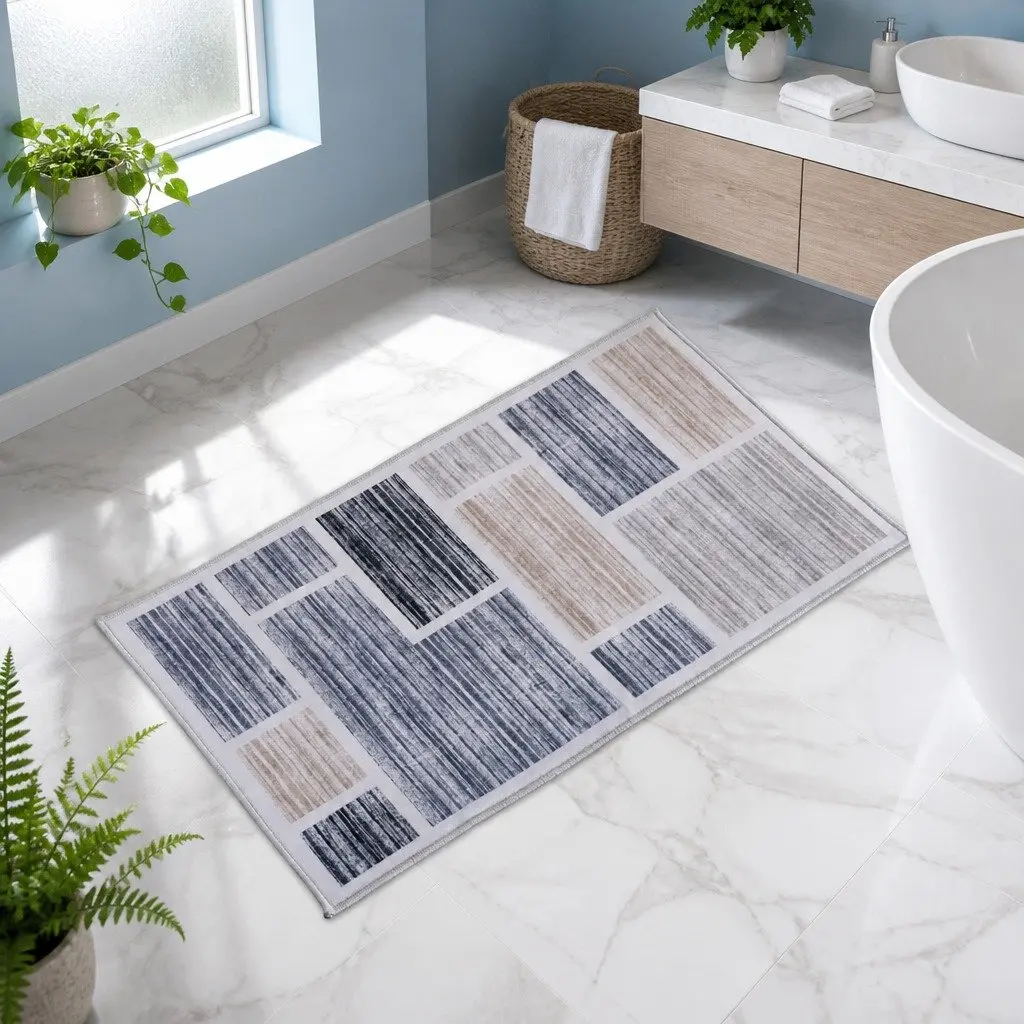 Velvet Floor Mat 50x80cm Non-Slip Bathroom Rug