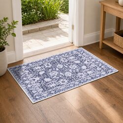 Soft Grey Floor Rug 50x80cm with Non-Slip Backing