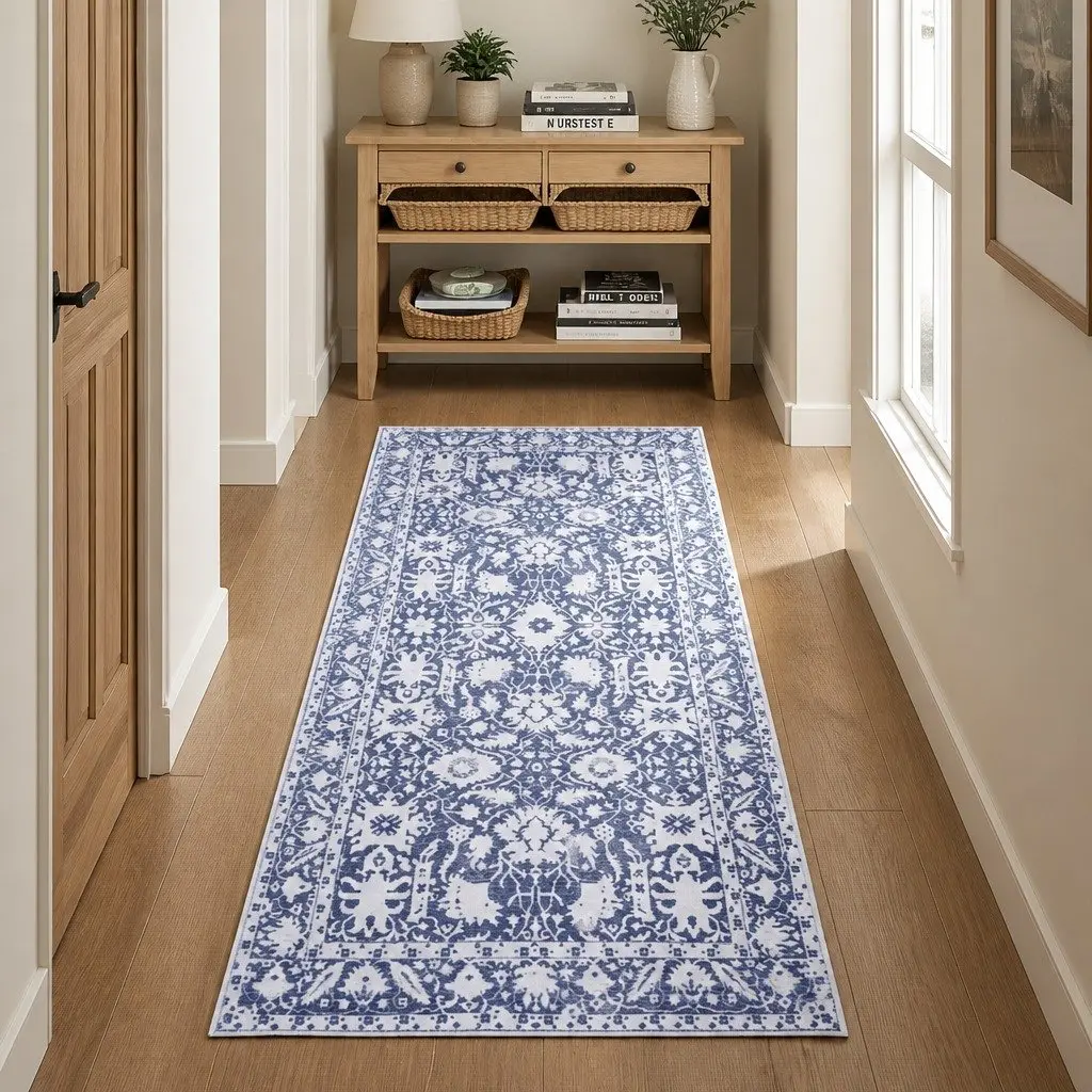 Grey Velvet Hallway Runner Rug 80x180cm