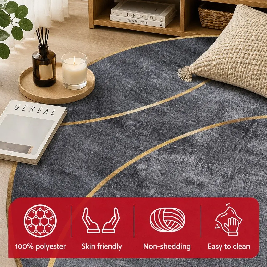 Floor Rug Polyester 240X340cm Blue Grey