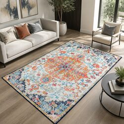 Large Multicoloured Floor Rug 160x230cm with Soft Pile