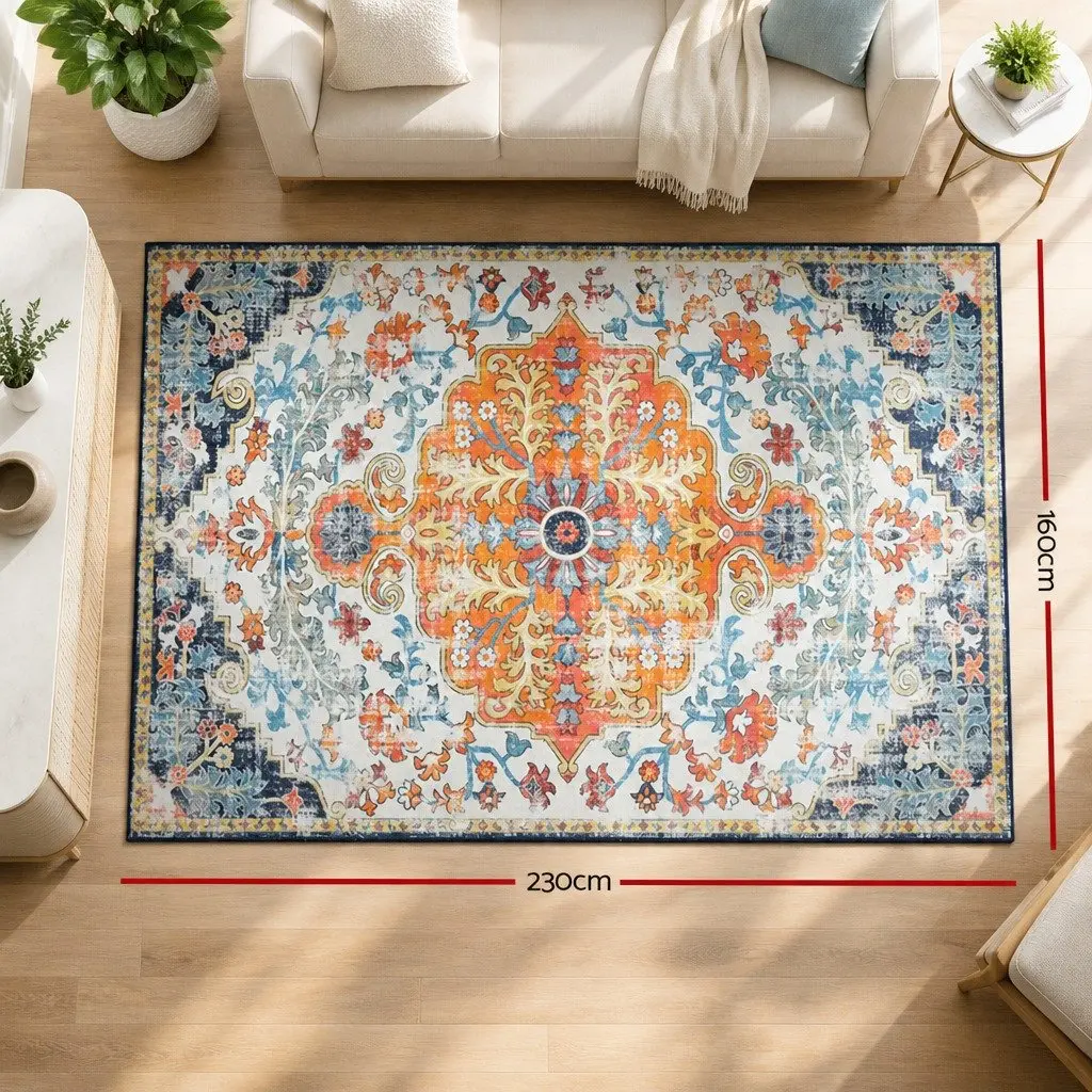 Large Multicoloured Floor Rug 160x230cm with Soft Pile