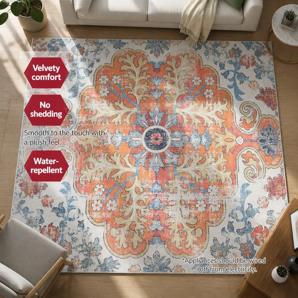 Large Multicoloured Floor Rug 160x230cm with Soft Pile