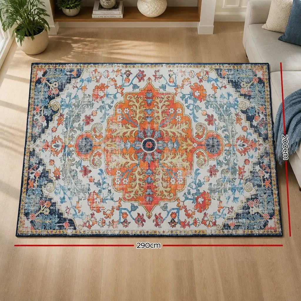 Floor Rug Flannel Fabric 200x290cm Multicoloured