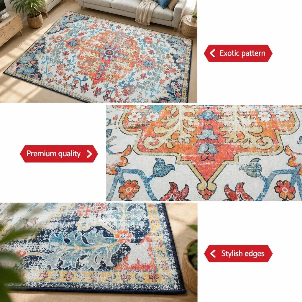 Floor Rug Flannel Fabric 200x290cm Multicoloured