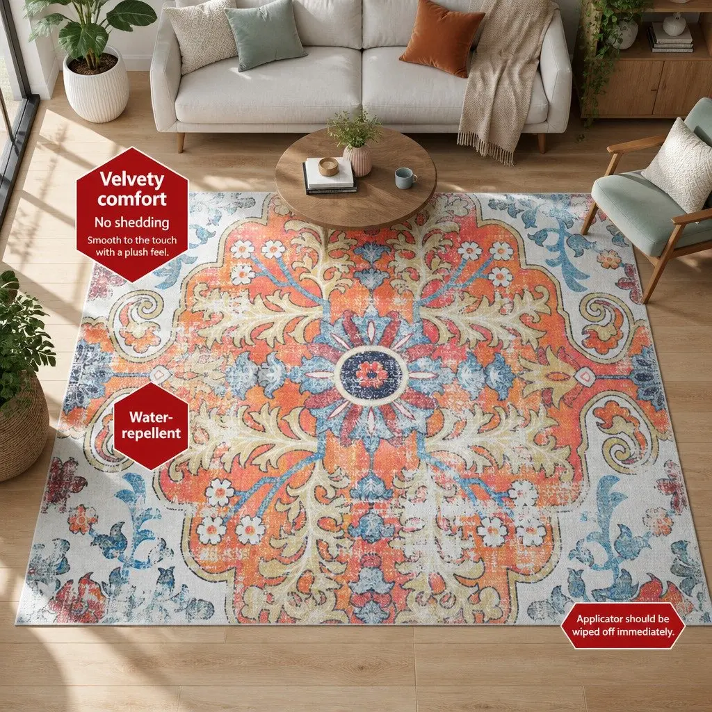 Floor Rug Flannel Fabric 200x290cm Multicoloured