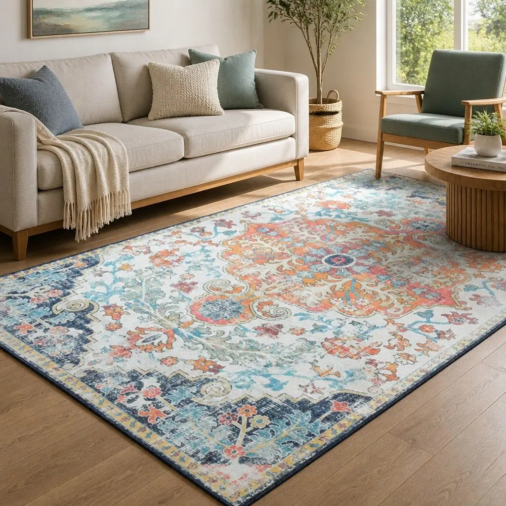 Floor Rug Flannel Fabric 200x290cm Multicoloured
