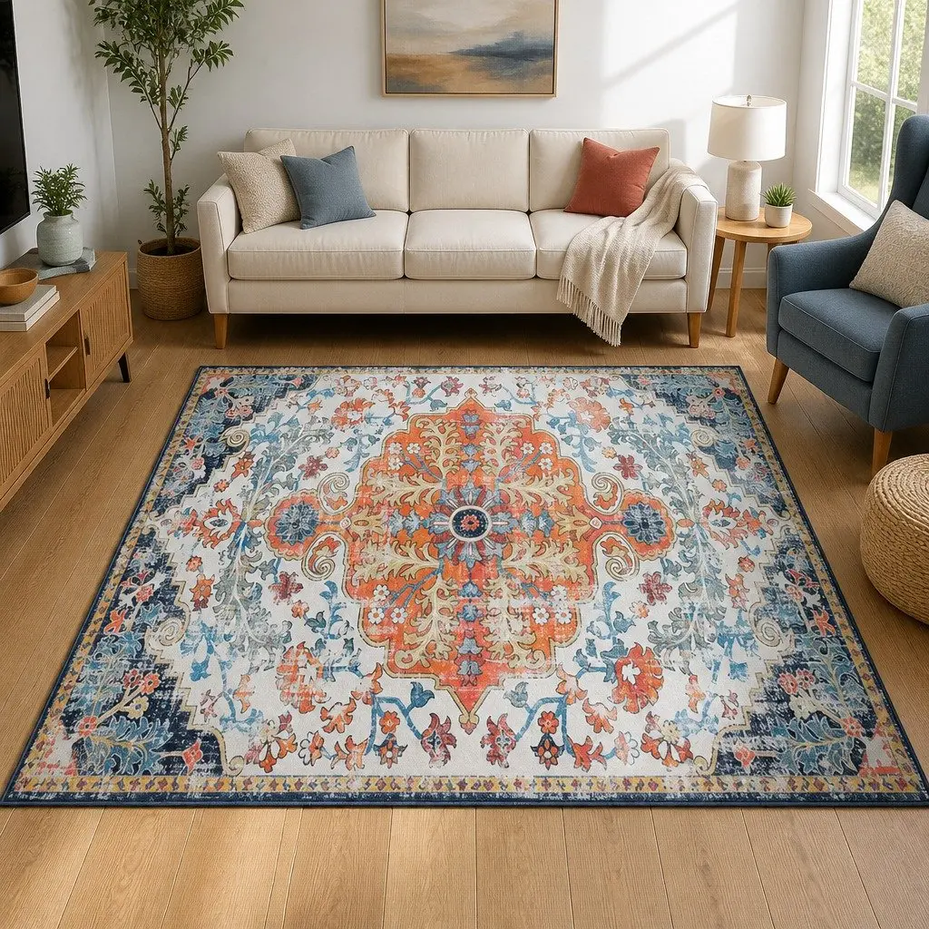 Floor Rug Flannel Fabric 200x290cm Multicoloured