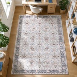 Floor Rug 240x340cm Large Area Rug Geometric Design Machine Washable Living