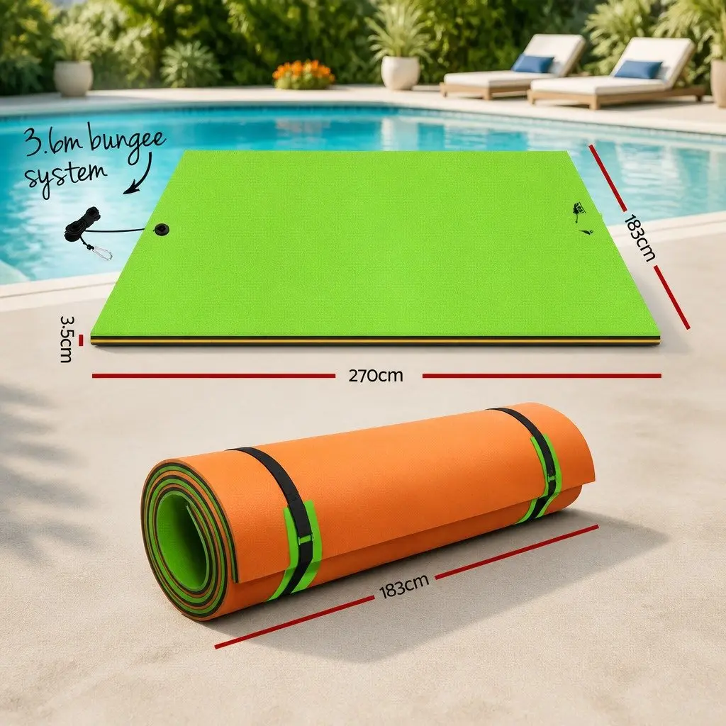 Floating Water Mat 2.7x1.8m with Three-Layer Construction