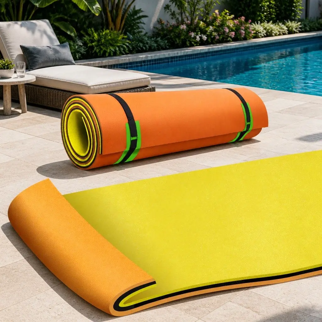 Floating Water Mat XPE Foam 5.5x1.8m Yellow Black