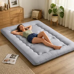 Quality Japanese Floor Mattress 10cm Futon Grey Double