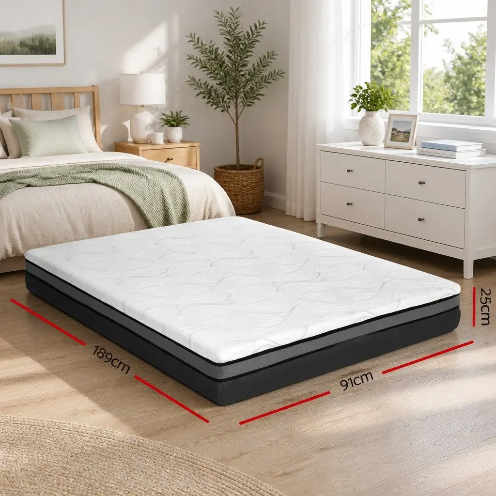Cool Gel Memory Foam Mattress Single Bed 25cm Medium Firm