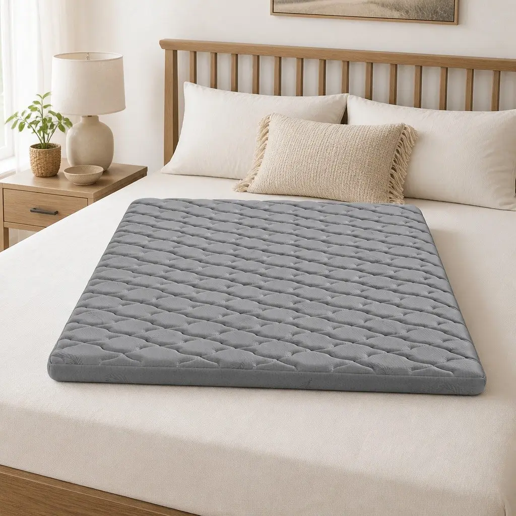 Foldable Camping Mattress Polyester 190cm x 90cm Grey