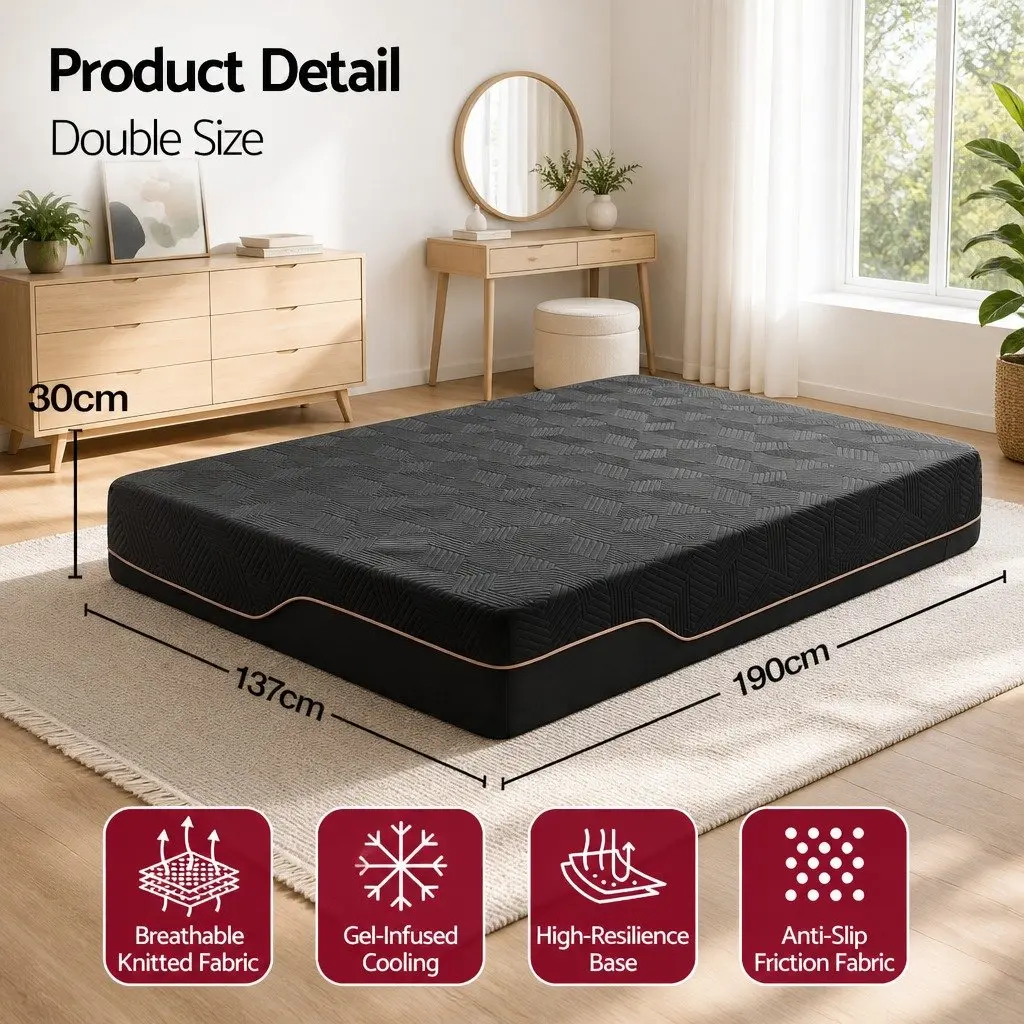 30cm Memory Foam Mattress with Gel Cooling Technology