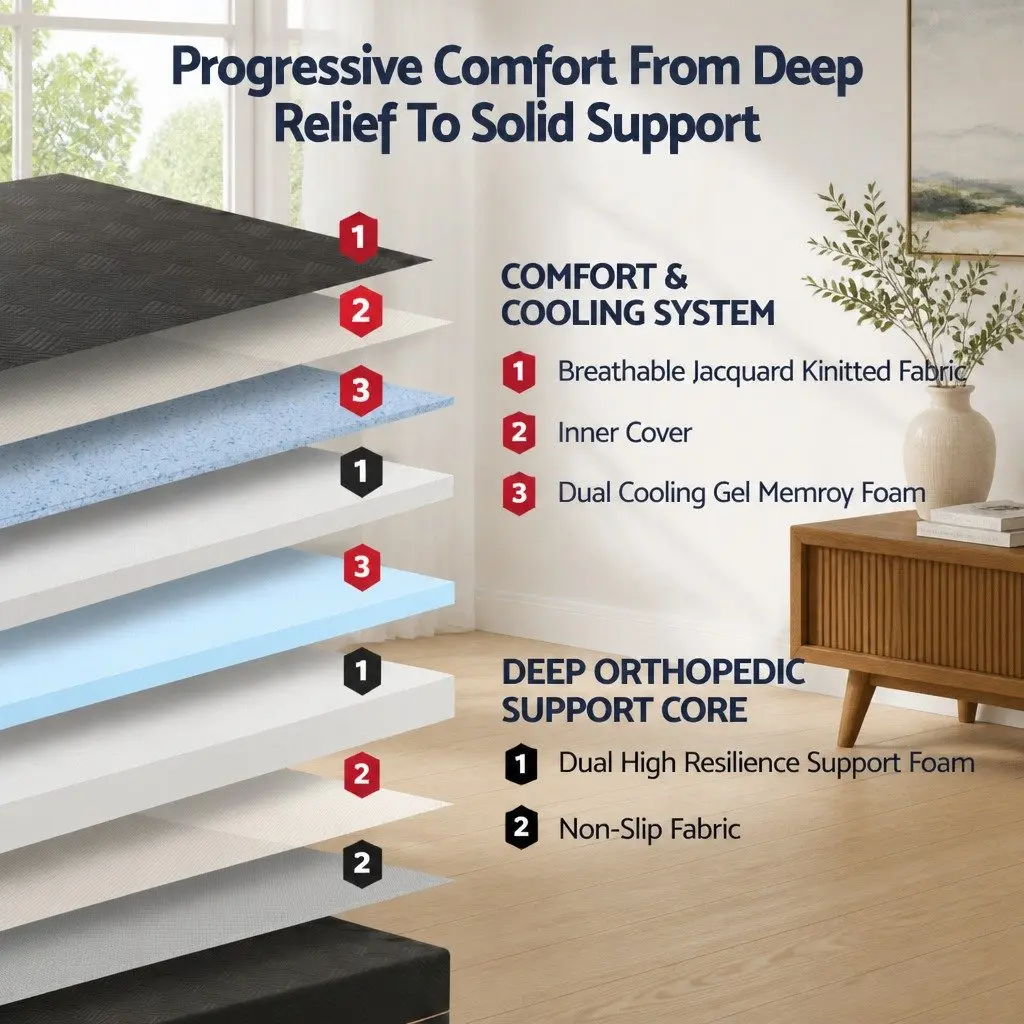 30cm King Single Cooling Memory Foam Mattress