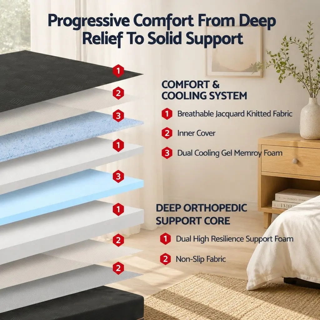 Single Memory Foam Mattress 30cm Cooling Gel