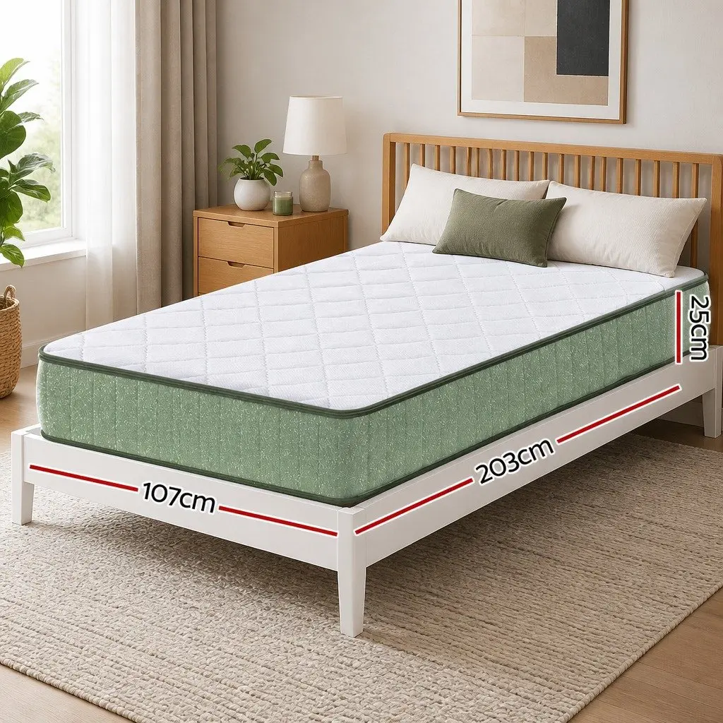 King Single Memory Foam Mattress Cooling Gel 25cm Charcoal Zipped Cover Firm